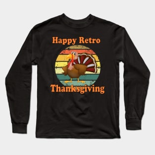 happy retro thanksgivings turkey gift 2020 for men and women Long Sleeve T-Shirt